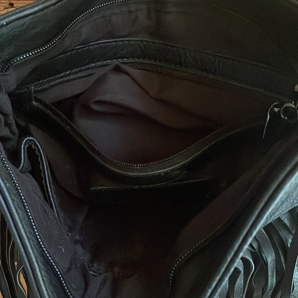 Jeane & Jax | Black Fringe Crossbody Bag - faux leather - excellent condition - Picture 4 of 4